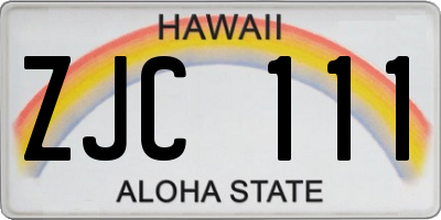 HI license plate ZJC111