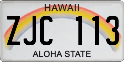 HI license plate ZJC113