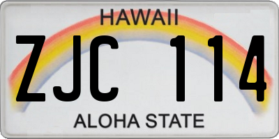 HI license plate ZJC114