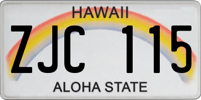 HI license plate ZJC115