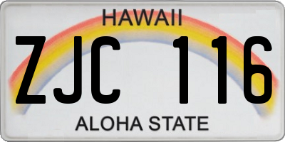 HI license plate ZJC116