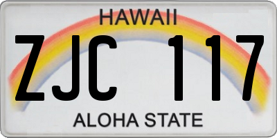 HI license plate ZJC117