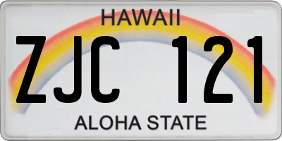 HI license plate ZJC121