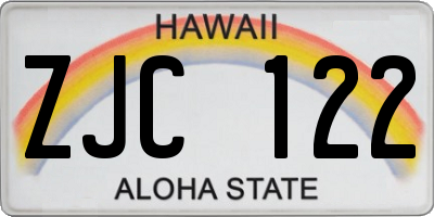 HI license plate ZJC122