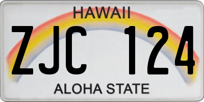 HI license plate ZJC124