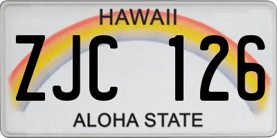 HI license plate ZJC126