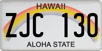 HI license plate ZJC130