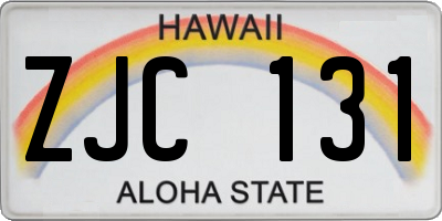HI license plate ZJC131