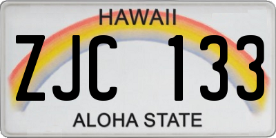 HI license plate ZJC133