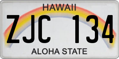 HI license plate ZJC134
