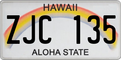 HI license plate ZJC135
