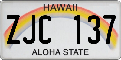 HI license plate ZJC137