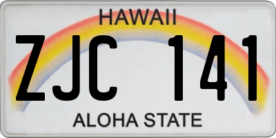 HI license plate ZJC141
