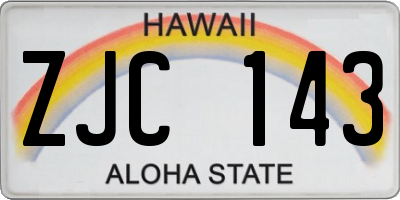 HI license plate ZJC143