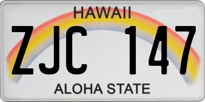 HI license plate ZJC147