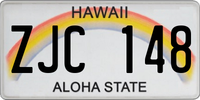 HI license plate ZJC148