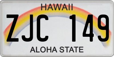 HI license plate ZJC149