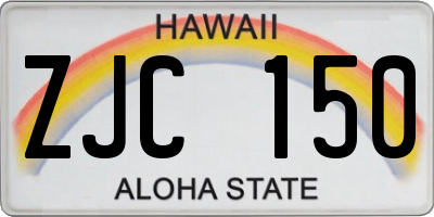 HI license plate ZJC150