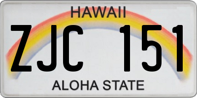 HI license plate ZJC151
