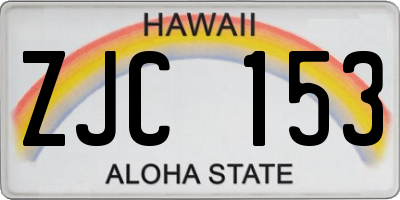 HI license plate ZJC153
