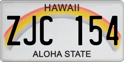HI license plate ZJC154