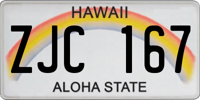 HI license plate ZJC167