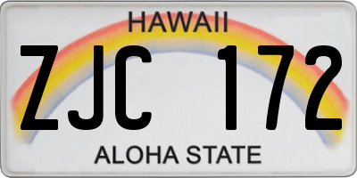 HI license plate ZJC172