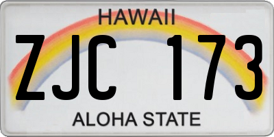 HI license plate ZJC173