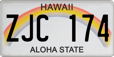HI license plate ZJC174