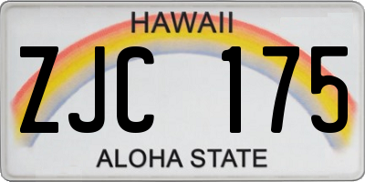 HI license plate ZJC175