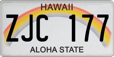 HI license plate ZJC177