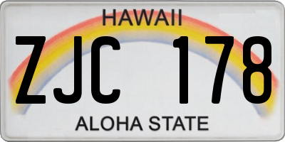 HI license plate ZJC178