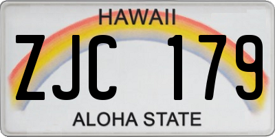 HI license plate ZJC179