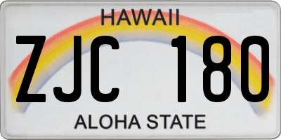 HI license plate ZJC180