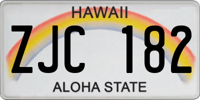 HI license plate ZJC182