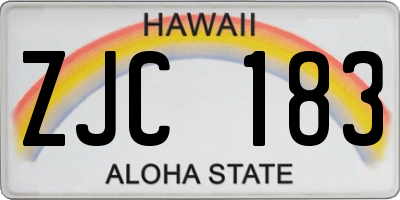 HI license plate ZJC183
