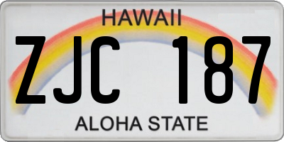 HI license plate ZJC187