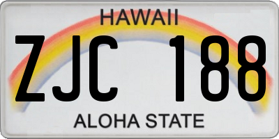 HI license plate ZJC188