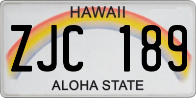 HI license plate ZJC189