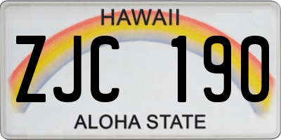 HI license plate ZJC190