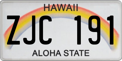 HI license plate ZJC191