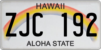HI license plate ZJC192