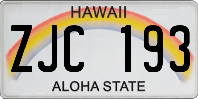 HI license plate ZJC193