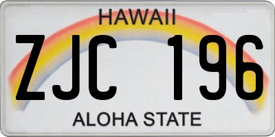 HI license plate ZJC196