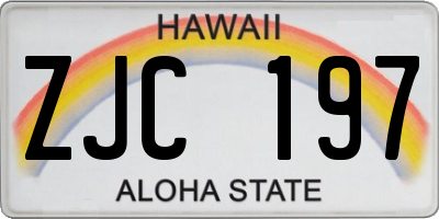 HI license plate ZJC197