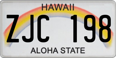 HI license plate ZJC198