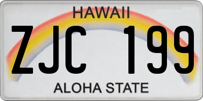 HI license plate ZJC199