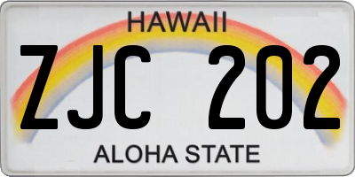 HI license plate ZJC202