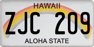 HI license plate ZJC209