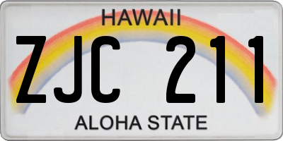 HI license plate ZJC211